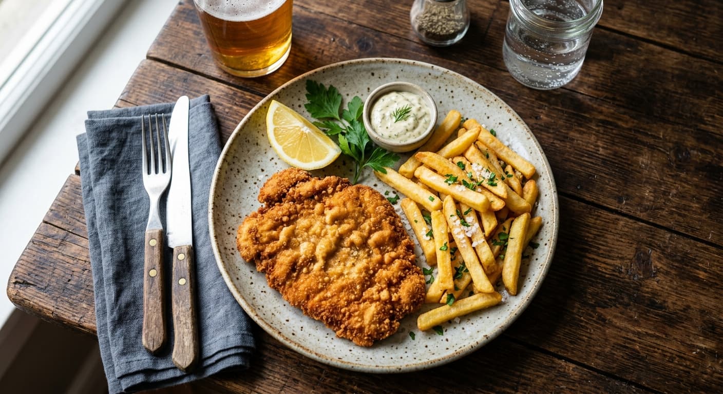 Schnitzel mit Pommes