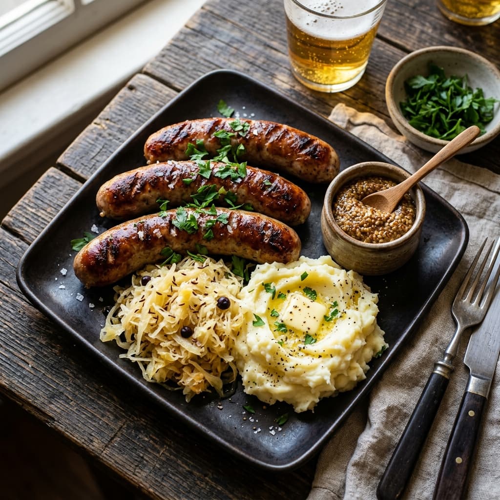 Bratwurst mit Sauerkraut