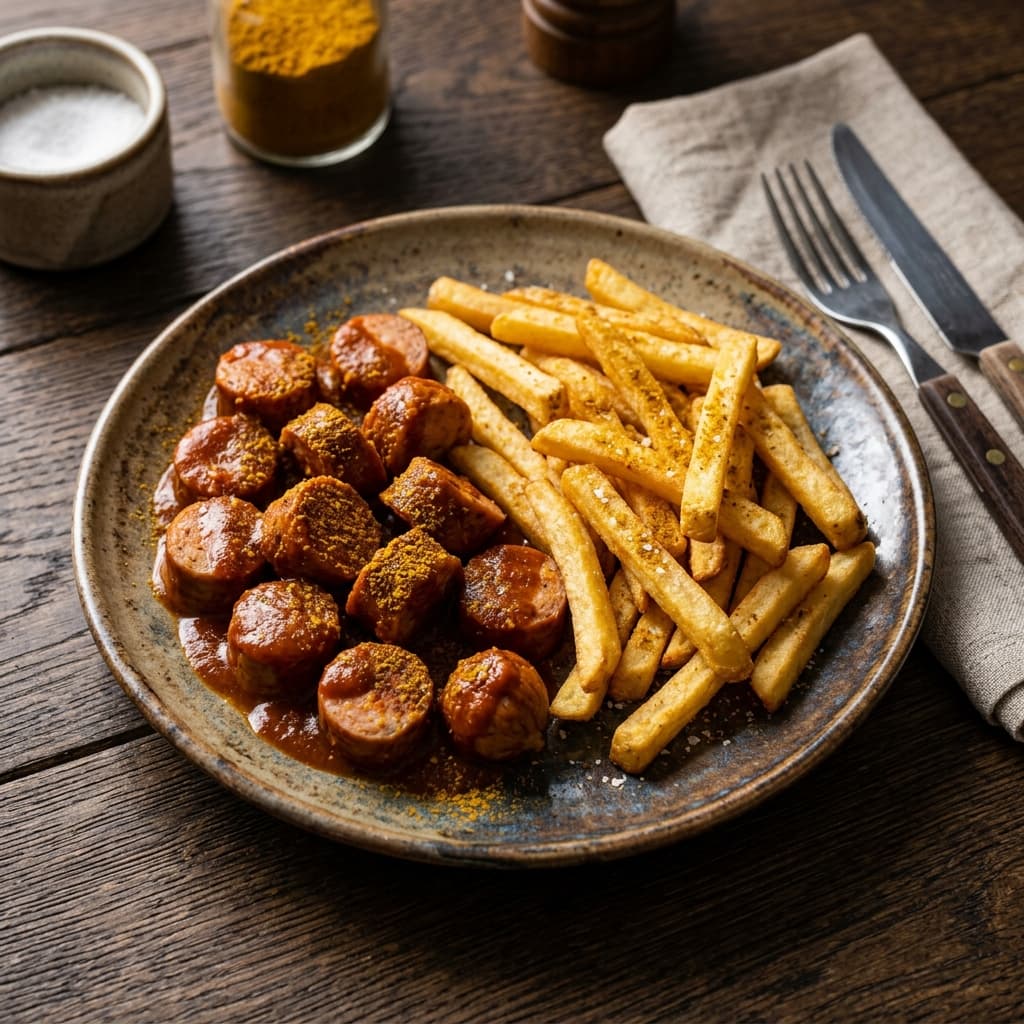 Currywurst mit Pommes